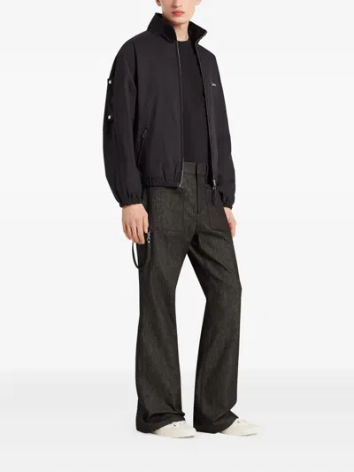 Courrèges Zip-up Bomber Jacket In Black