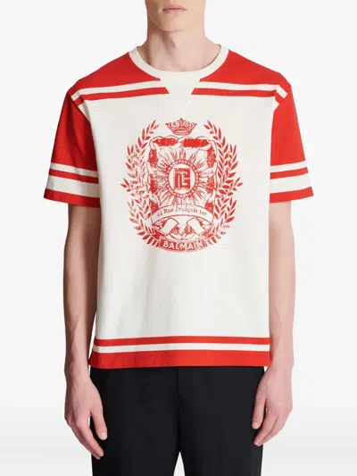 Balmain Varsity Print T-shirt In Multi