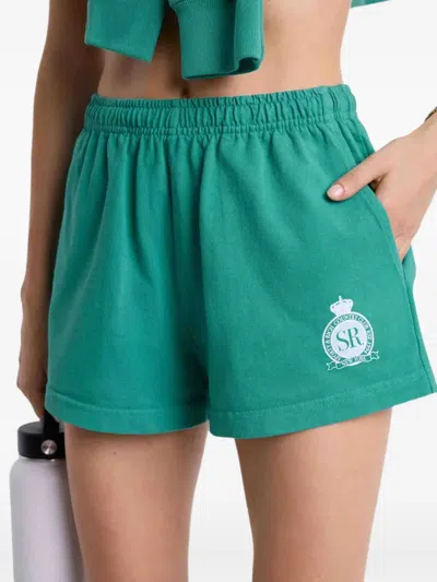 Sporty And Rich Logo-print Elastic-waist Shorts
