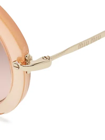 Pre-owned Miu Miu 2024 Acetate Metal Round Sunglasses