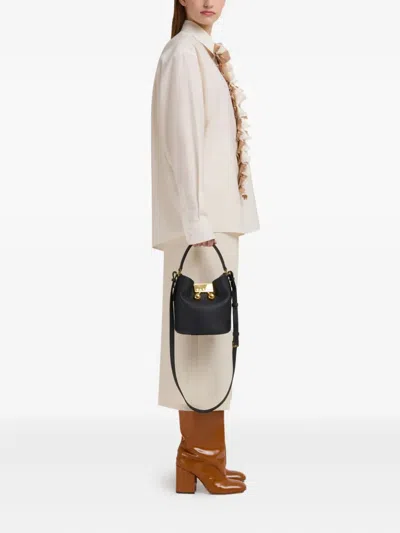 Marni Womens 00n99 Trunkeroo Bucket Leather Shoulder Bag In Black