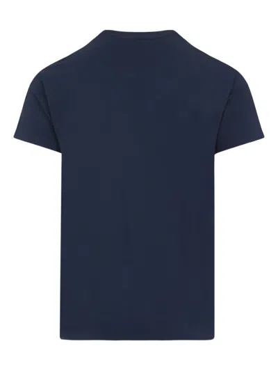 Tom Ford Indigo Blue Cotton T-shirt With Chest Pocket And Crew Neck