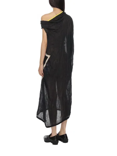 Kiko Kostadinov Satellite Graphic-print Asymmetric Dress In Black