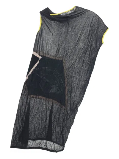 Kiko Kostadinov Satellite Graphic-print Asymmetric Dress In Black