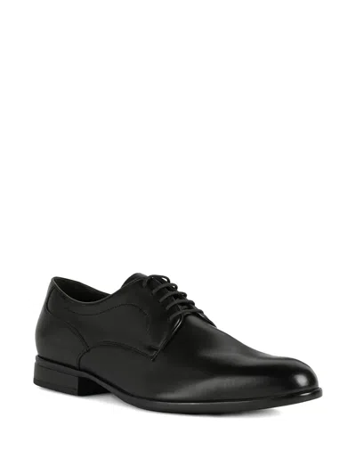 Geox Lace-up Leather Shoes In Black