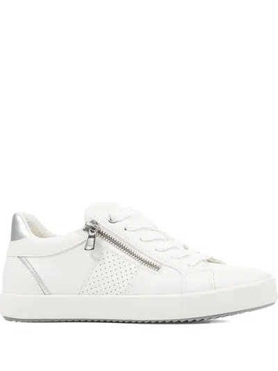 Geox Blomiee Leather Sneakers In White