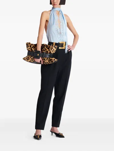 Balmain Anthem Medium Ponyskin-style Leopard Print Bag
