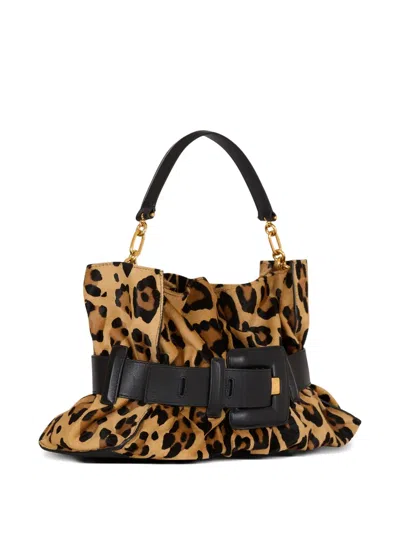 Balmain Anthem Medium Ponyskin-style Leopard Print Bag