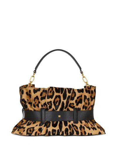 Balmain Anthem Medium Ponyskin-style Leopard Print Bag