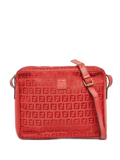 Pre-owned Fendi Ff Pattern Leather Crossbody Bag