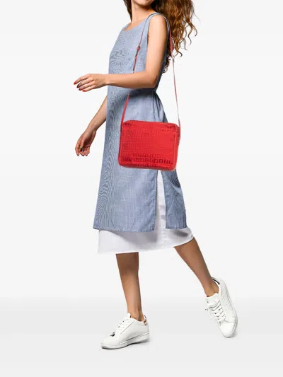Pre-owned Fendi Ff Pattern Leather Crossbody Bag