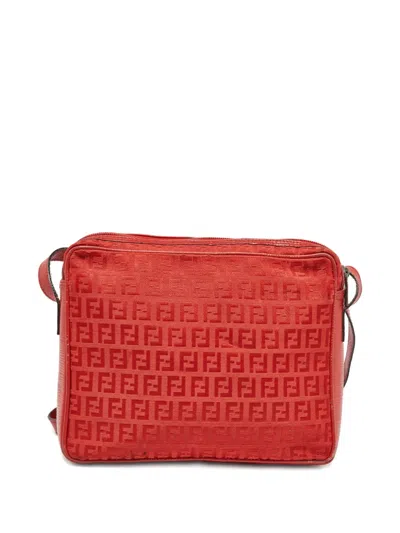 Pre-owned Fendi Ff Pattern Leather Crossbody Bag