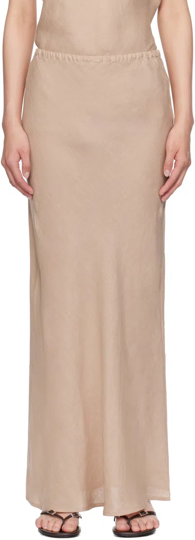 Baserange Beige Dydine Maxi Skirt In Pink