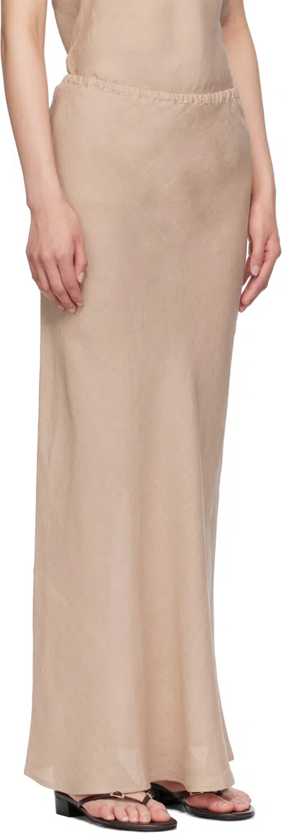 Baserange Beige Dydine Maxi Skirt In Pink