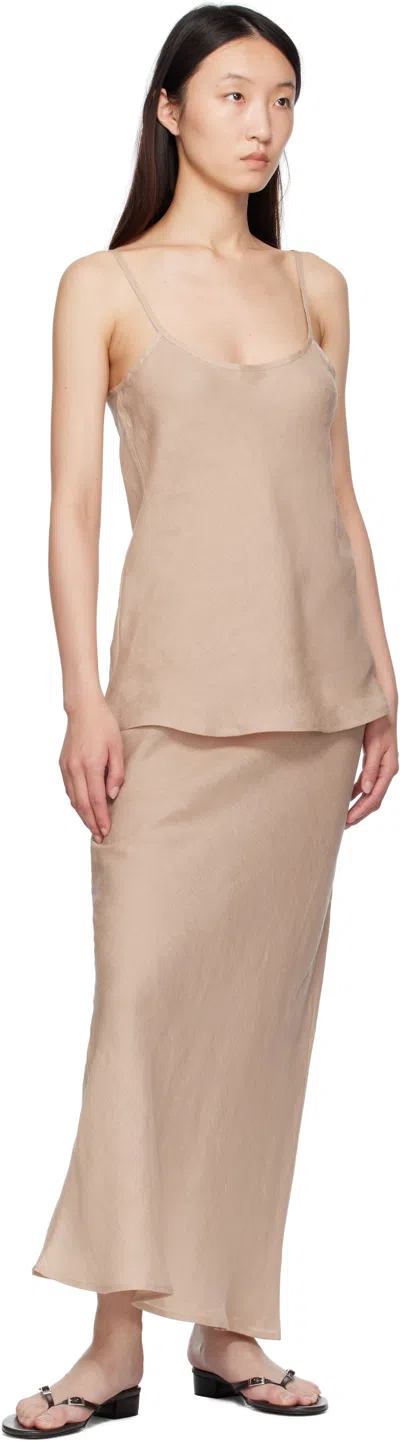 Baserange Beige Dydine Maxi Skirt In Pink