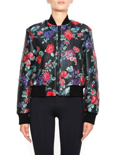Shop Msgm Bomber Jacket In Rosso|nero
