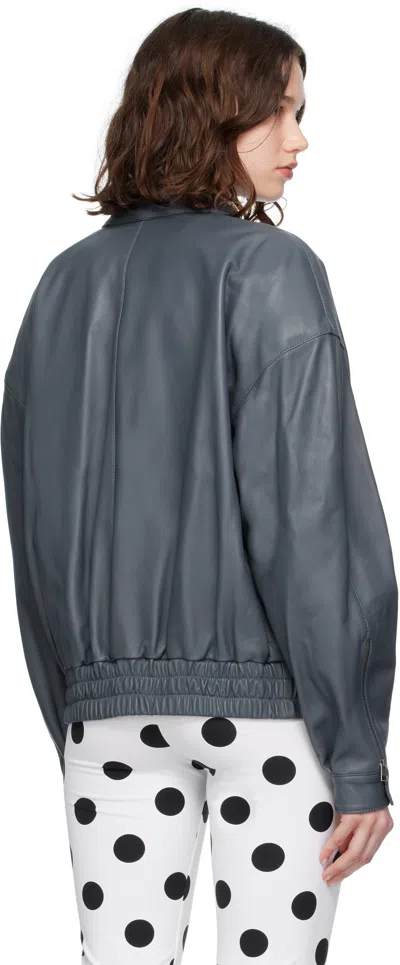 Paloma Wool Blue Lora Leather Jacket