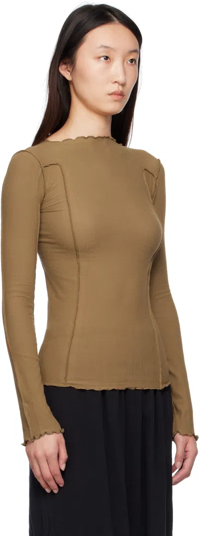 Baserange Brown Omato Long Sleeve T-shirt In Brown