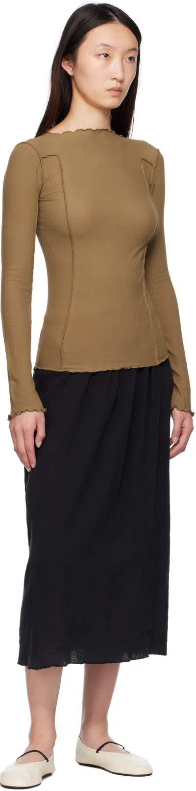 Baserange Brown Omato Long Sleeve T-shirt In Brown