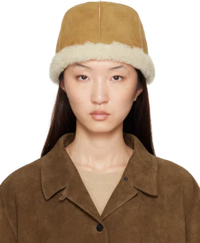 Le17septembre Tan & Beige Reversible Faux-shearling Hat