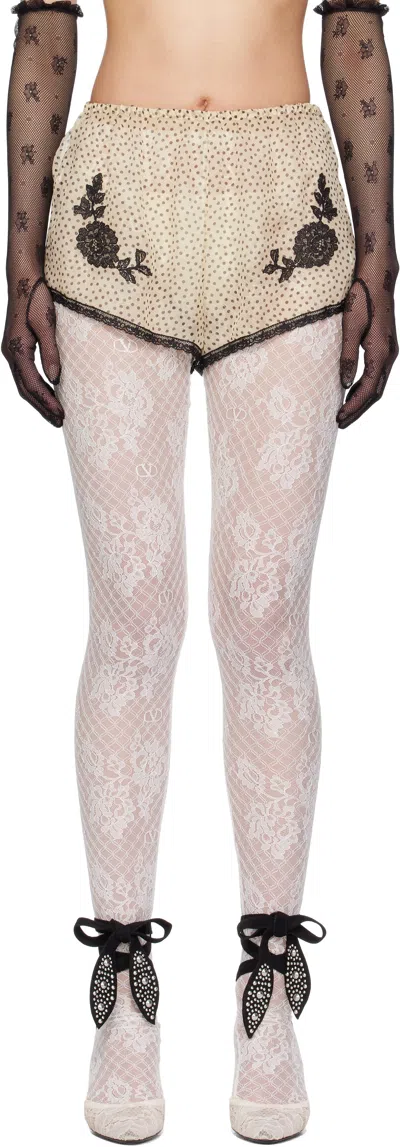 Valentino Beige Chiffon Plusdepois Shorts