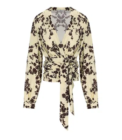 Elisabetta Franchi Lemonade Cacao Floral Shirt