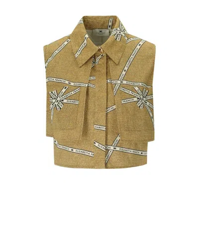 Elisabetta Franchi Logo-print Sleeveless Shirt In Green