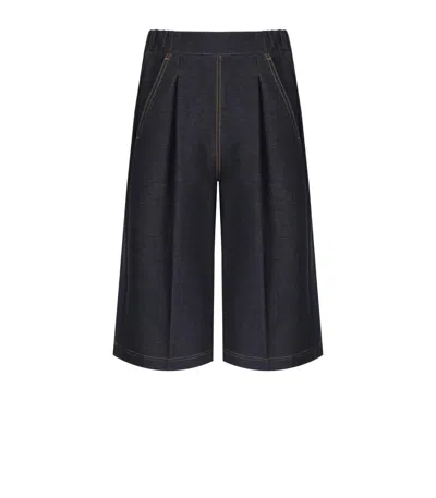 Max Mara Texas Blue Denim Effect Bermuda Shorts