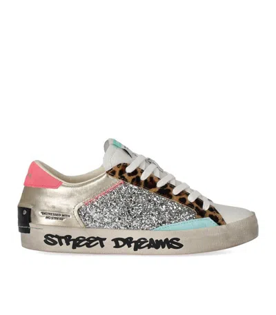 Crime London Distressed Platinum Wildlife Sneaker In Multi