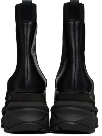 Sacai Black Leather Chelsea Boots