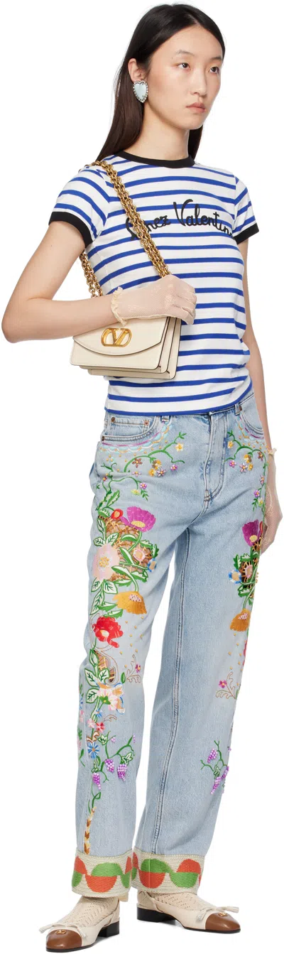 Valentino Blue Embroidered Jeans