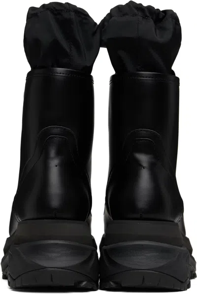 Sacai Black Zip Up Boots In Black