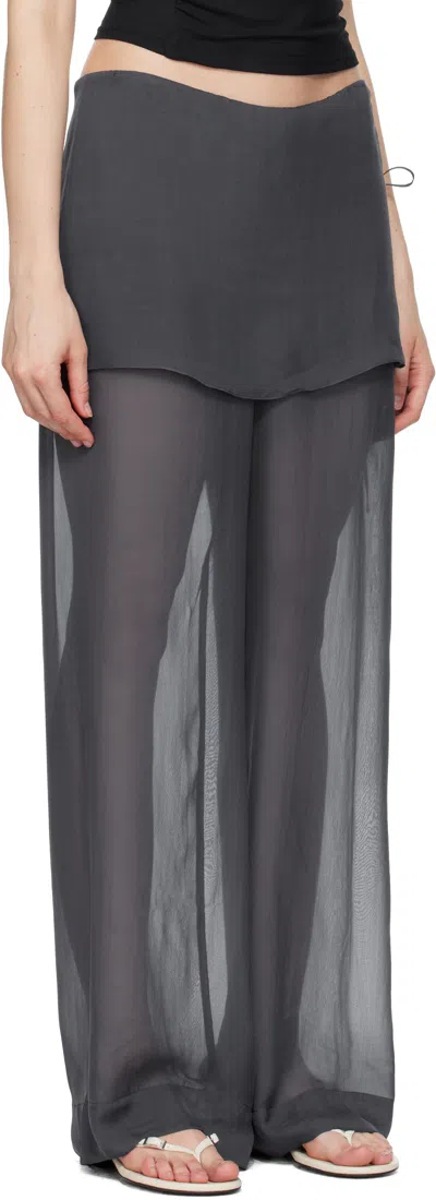 Paloma Wool Navy Silk Archive Trousers