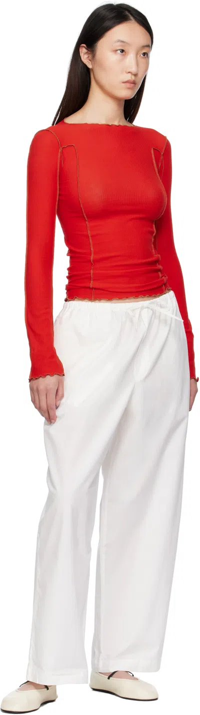 Baserange Red Omato Long Sleeve T-shirt In Red