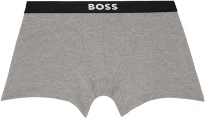 Hugo Boss Three-pack White & Black Logo-waistband Boxer Briefs In Multi
