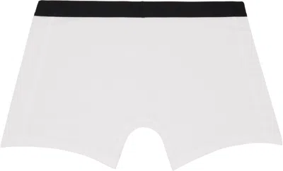 Hugo Boss Three-pack White & Black Logo-waistband Boxer Briefs In Multi