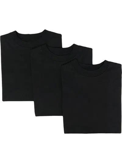Jil Sander Confezione Da 3 T-shirt In Cotone Con Etichetta Logo In Black