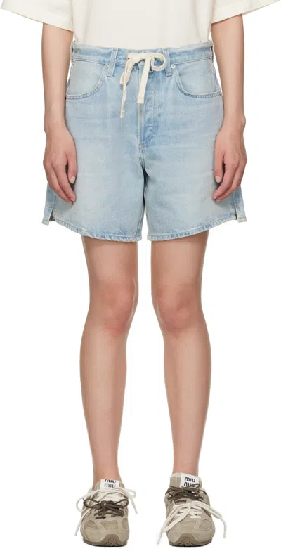 Citizens Of Humanity Blue Brynn Drawstring Denim Shorts