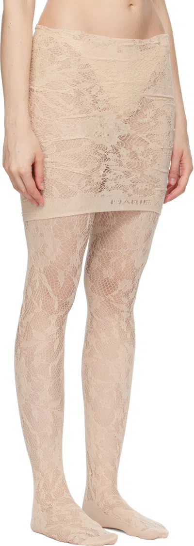 Marie Adam-leenaerdt Beige Lace Miniskirt