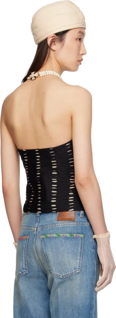 Valentino Plusdepois Print Chiffon Top With Handmade Draping And Bow Detail