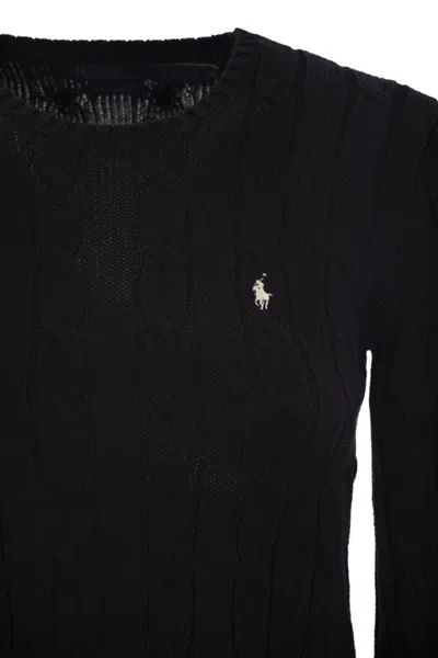 Polo Ralph Lauren Slim-fit Cable Knit In Black