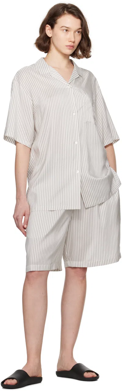 The Row Zinnia Striped Silk Pajama Shorts