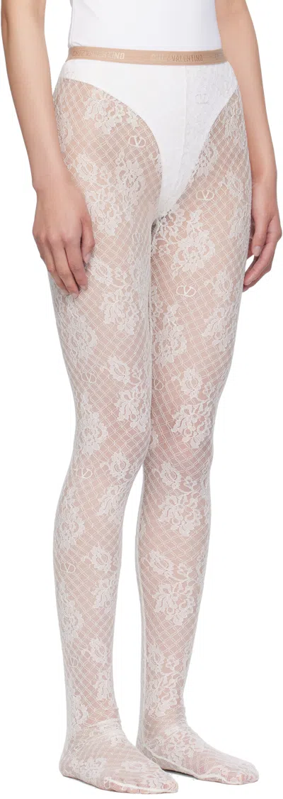 Valentino Off-white Rebrodé Lace Tights