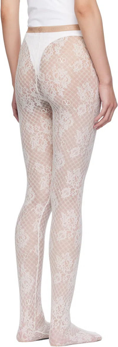 Valentino Off-white Rebrodé Lace Tights