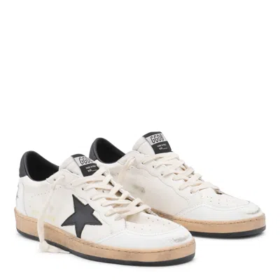 Golden Goose Round Toe Sneakers With Signature Star Patch And Suede Accents In White