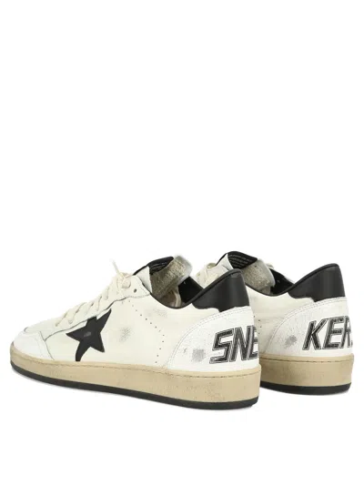 Golden Goose Round Toe Sneakers With Signature Star Patch And Suede Accents In White