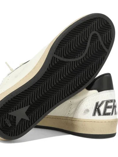Golden Goose Round Toe Sneakers With Signature Star Patch And Suede Accents In White