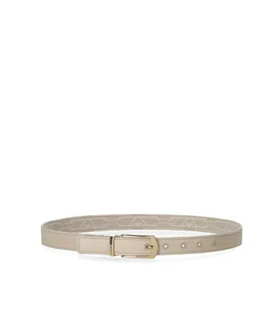 Emporio Armani Monogram Natural Reversible Belt In Neutral
