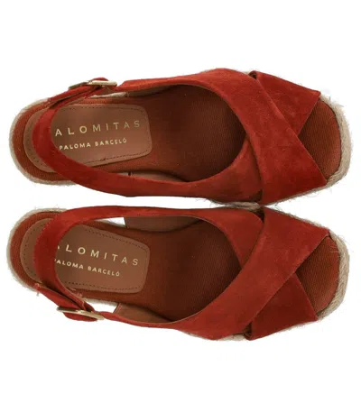 Palomitas Lucile Red Wedge Espadrille Sandal In Burgundy
