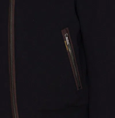 Moorer Padded Fleece Zip-up Jacket With Detachable Faux-fur Collar In Brown